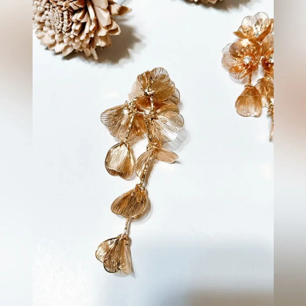 Flower statement  earrings M113 - Picture 5 of 7